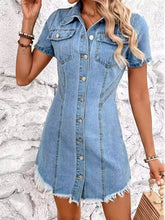 Load image into Gallery viewer, Danica Button Denim Dress
