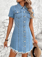 Load image into Gallery viewer, Danica Button Denim Dress
