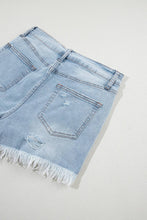 Load image into Gallery viewer, Delia Distressed Raw Hem High Waist Denim Shorts
