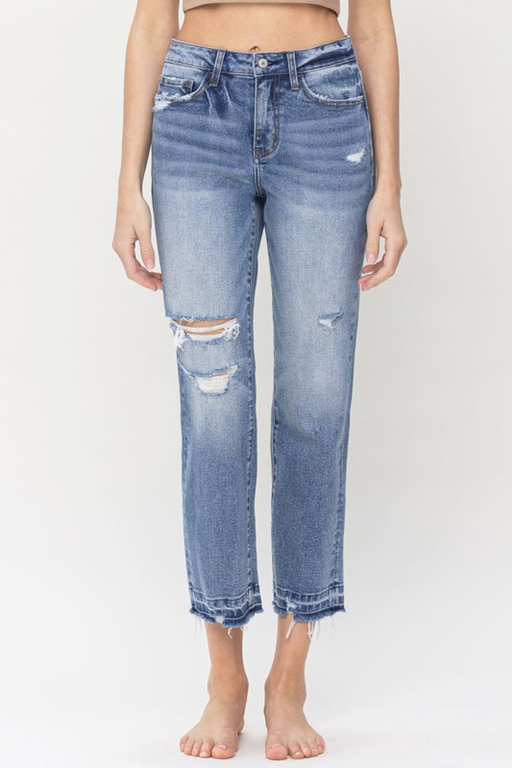 Lena High Rise Crop Straight Plus Jean