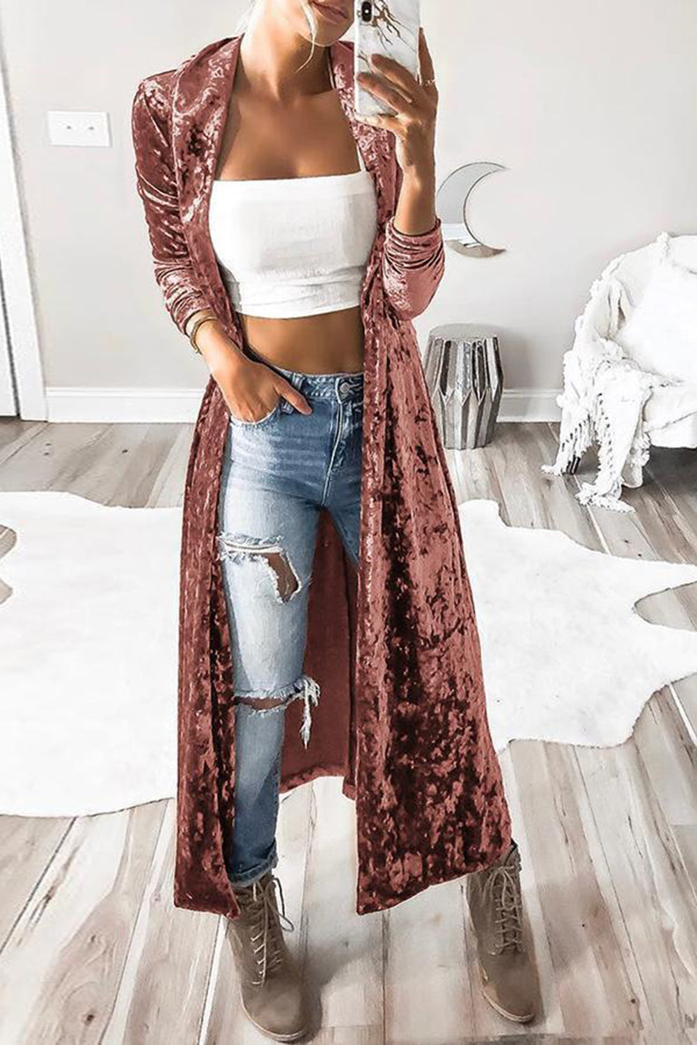 Velvet Glitz Duster Cardigan