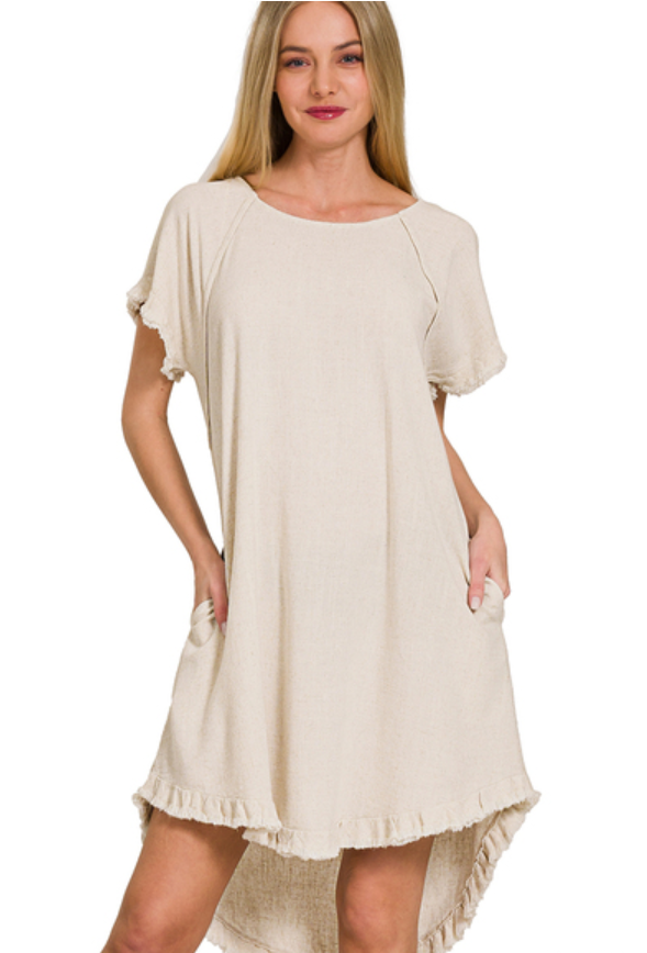 Roundup Linen Fringe Flow Dress