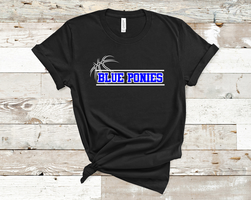 Blue Ponies Basketball T-Shirt