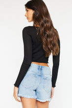 Load image into Gallery viewer, Kancan High Waist Frayed Denim Shorts
