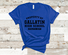 Load image into Gallery viewer, Property of Gallatin High School Graphic T-Shirt
