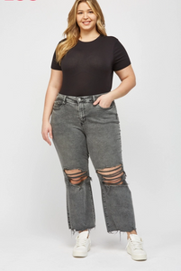 Mica Mia Distressed High Rise Plus Jeans