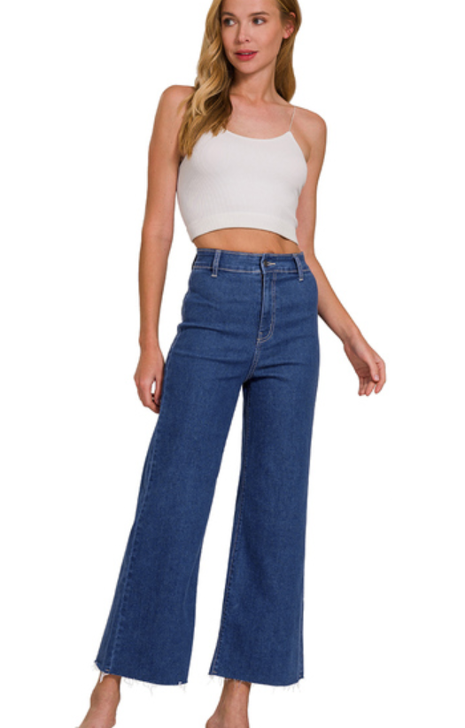 Miranda High Waisted Wide Leg Denim Pants