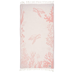 Exclusive Coral Peshtemal Pure Cotton Beach Towel