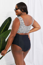 Load image into Gallery viewer, Sanibel Crop Swim Top and Ruched Bottoms Set in Black
