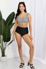 Load image into Gallery viewer, Sanibel Crop Swim Top and Ruched Bottoms Set in Black
